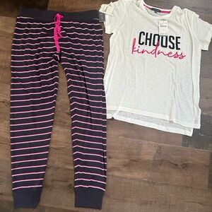 Pj salvage pajama set, top size S bottom size M navy new with tags